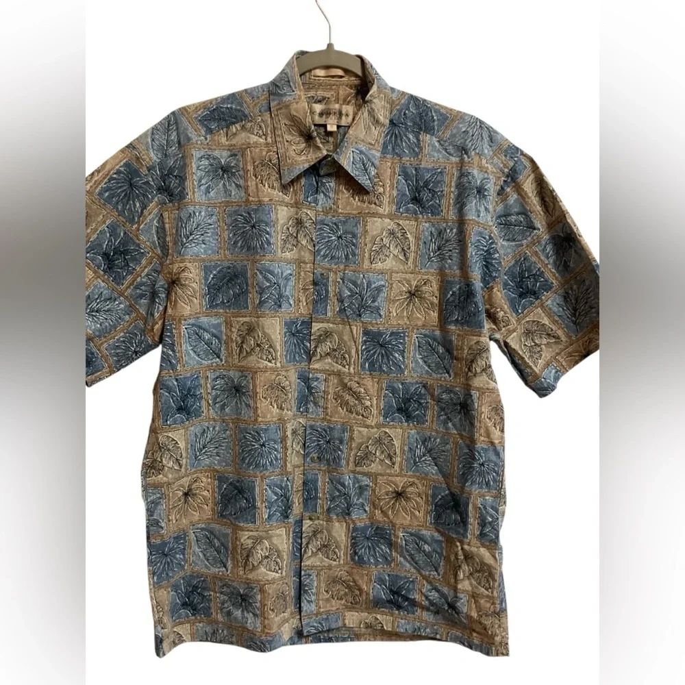 Cubavera Men’s Cabana Hawaiian Shirt Tropical Print Short Sleeve Size M